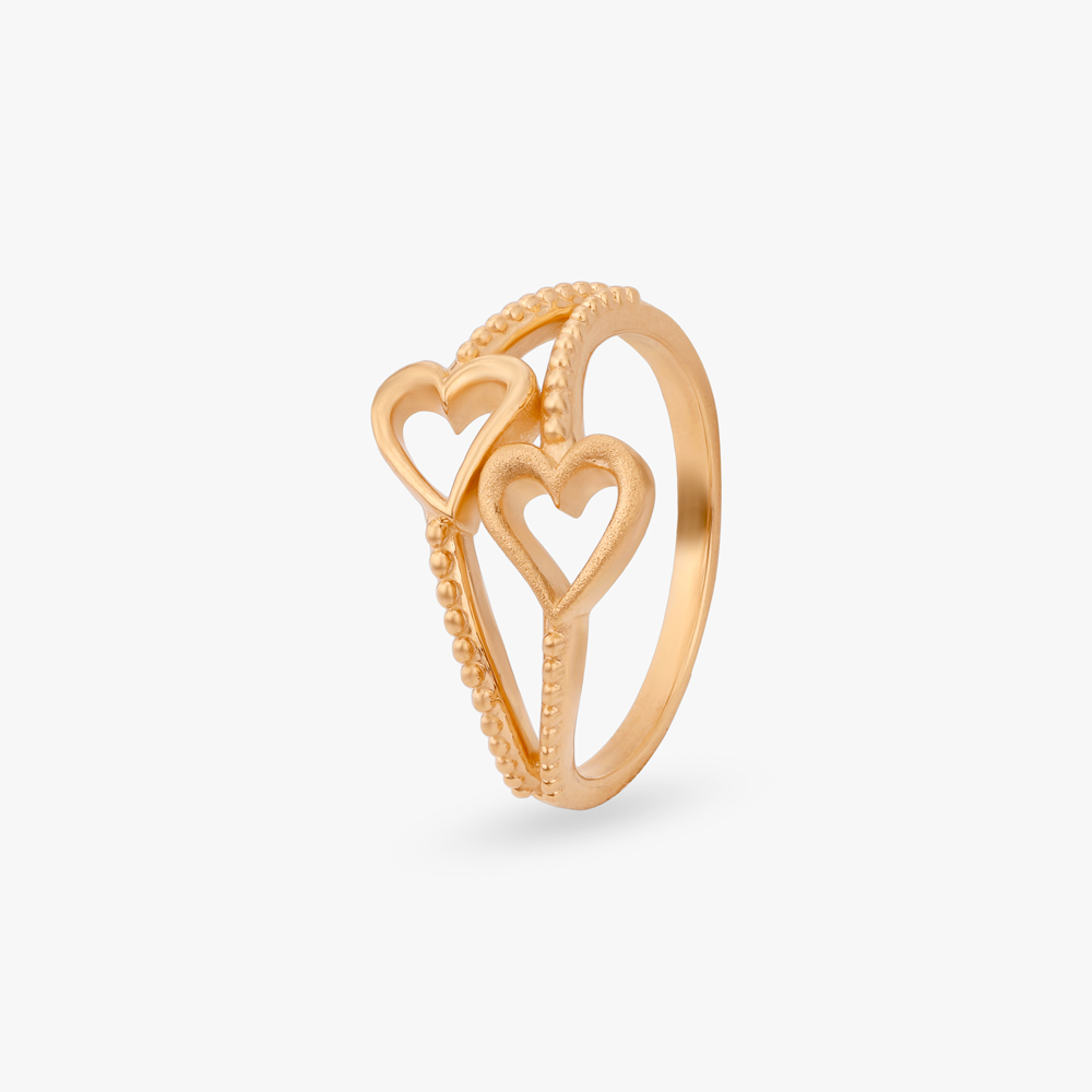 

Twin Hearts Gold Ring