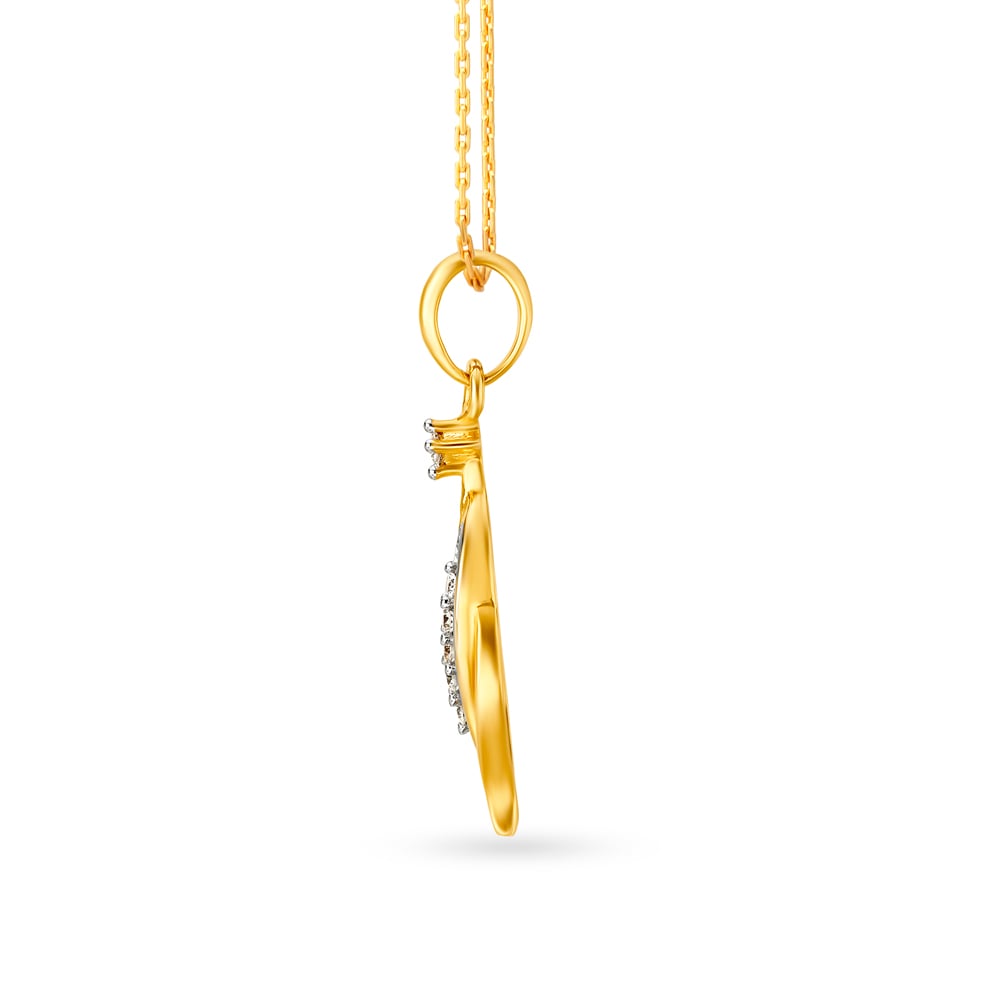 Arresting Leaf Motif Diamond Pendant,,hi-res image number null
