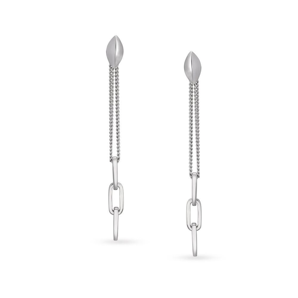 Eccentric Platinum Drop Earrings
