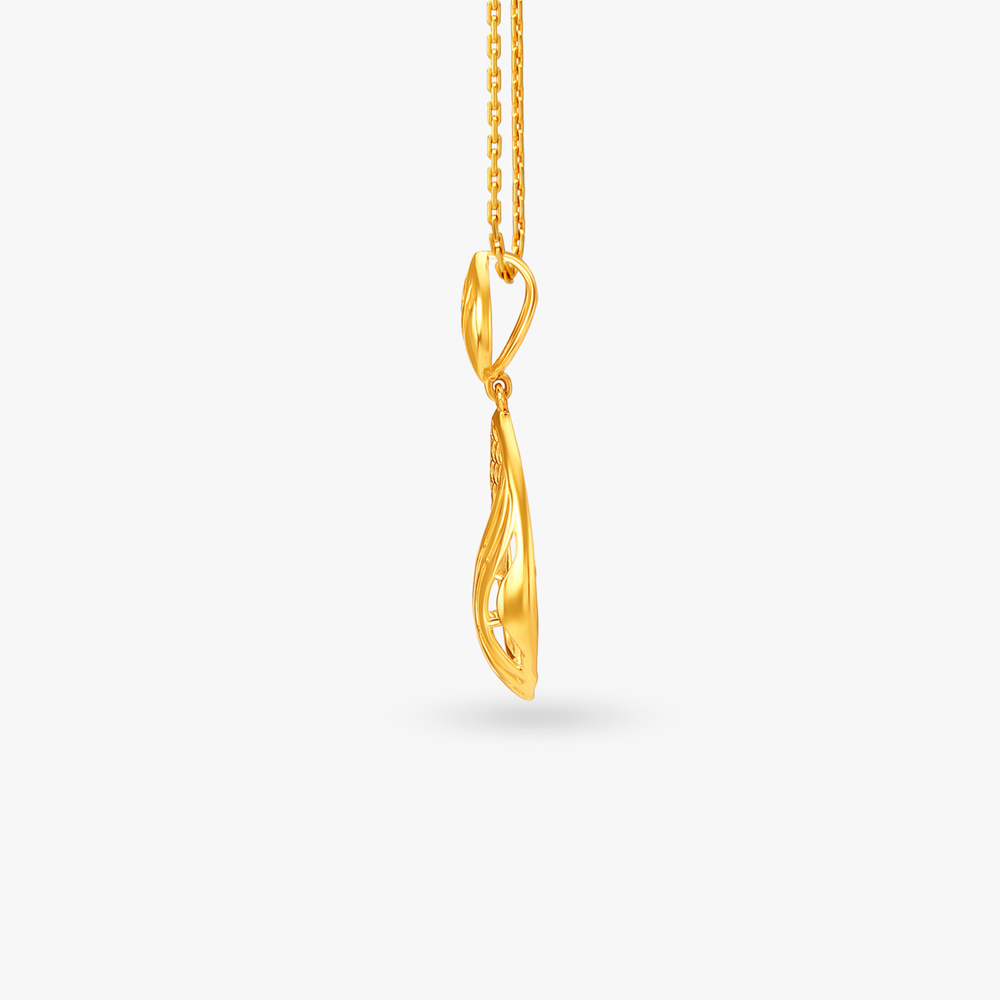 Rhapsodic Gold Pendant and Earrings Set,,hi-res image number null