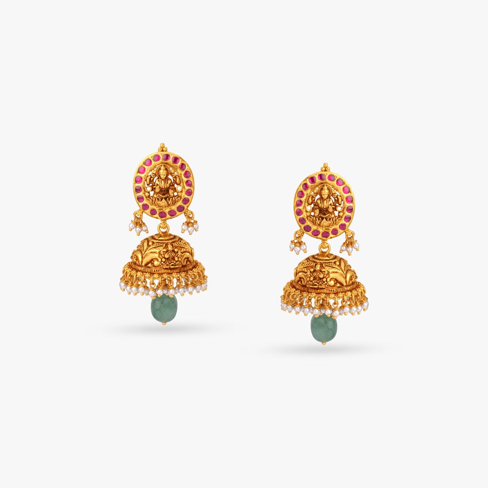 Heritage Crest Gold Jhumka Earrings,,hi-res image number null