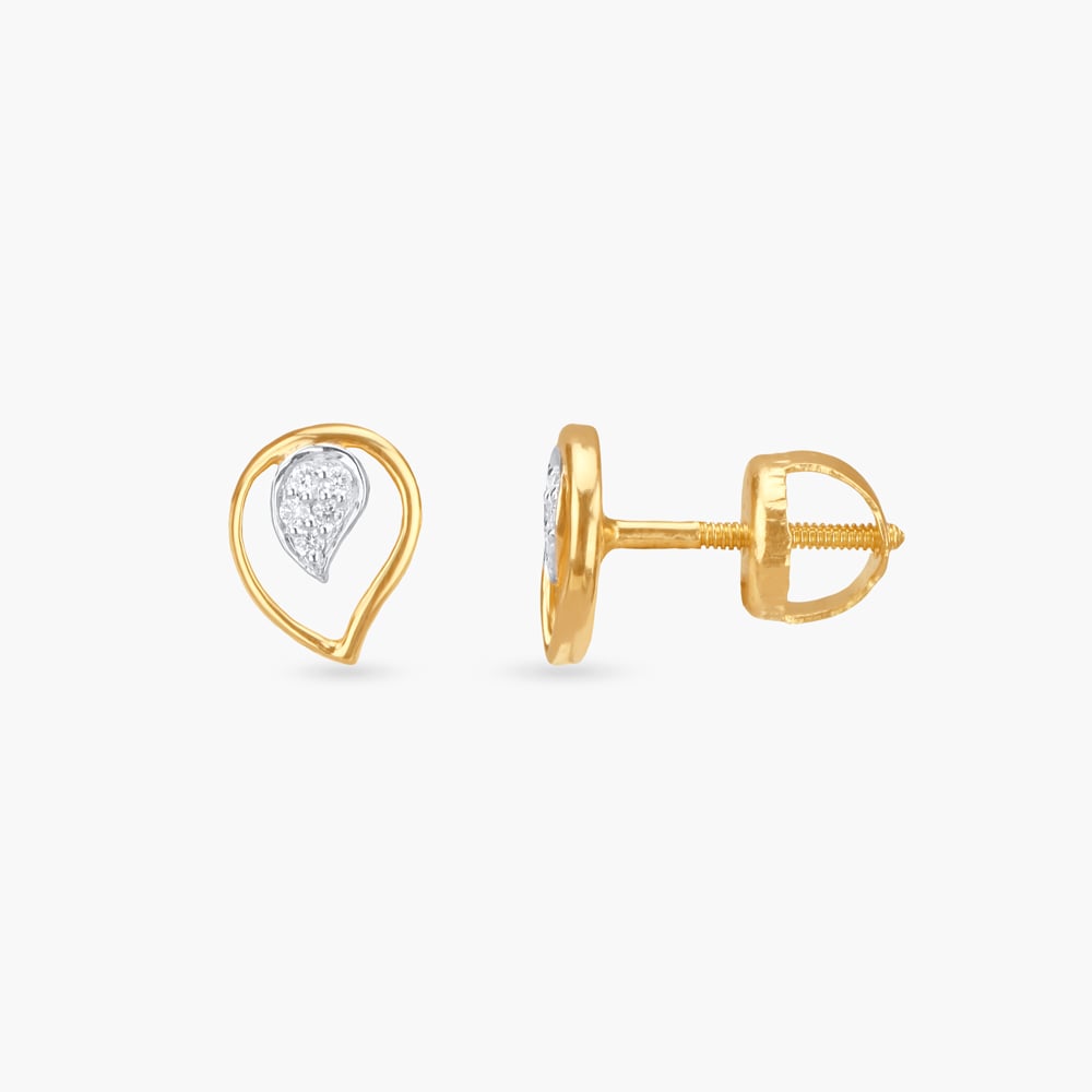 Sleek Teardrop Diamond Stud Earrings for Kids,,hi-res image number null