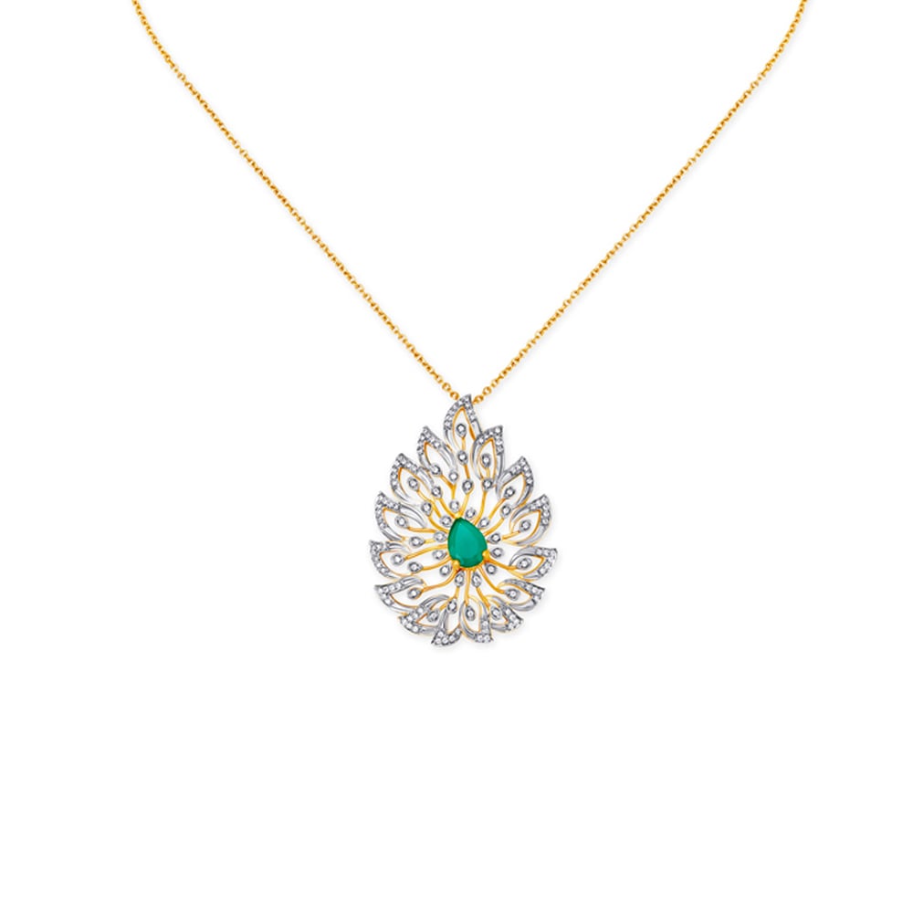 Emerald on sale pendant tanishq