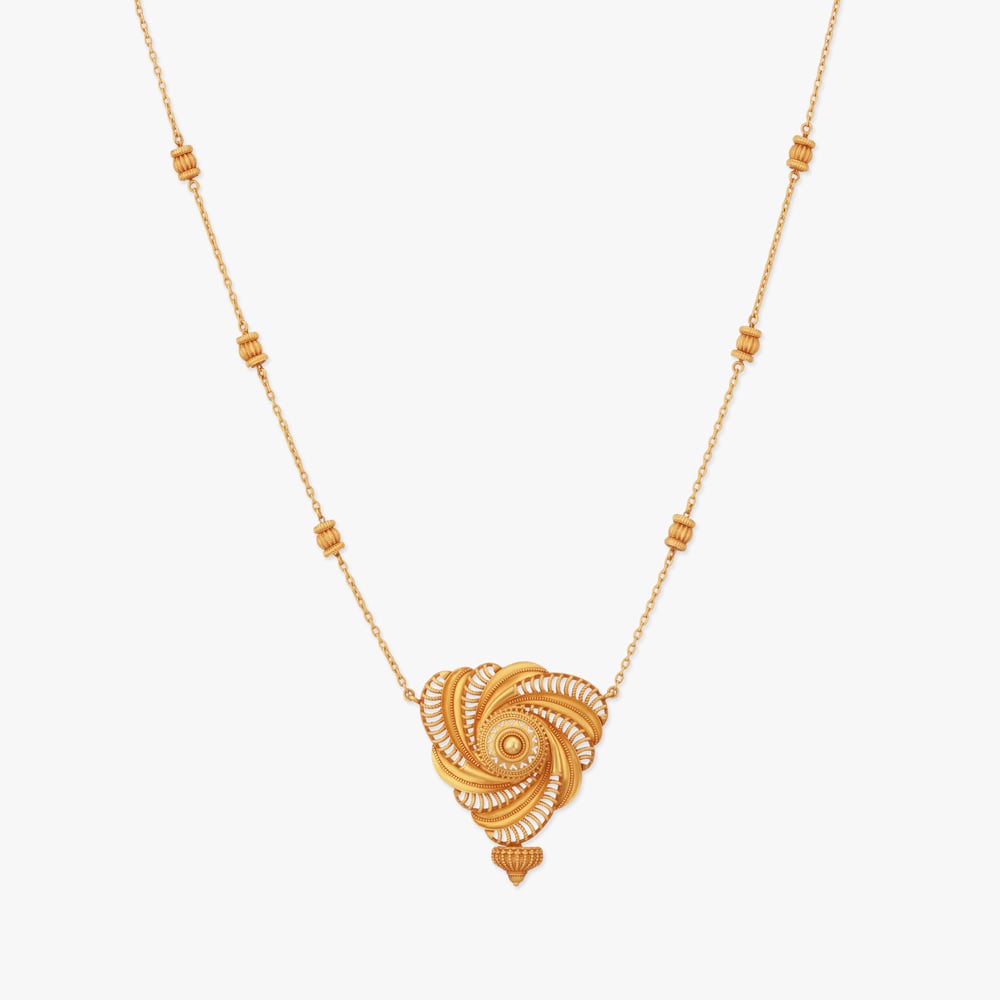 Solar Spiral Gold Necklace Set,,hi-res image number null