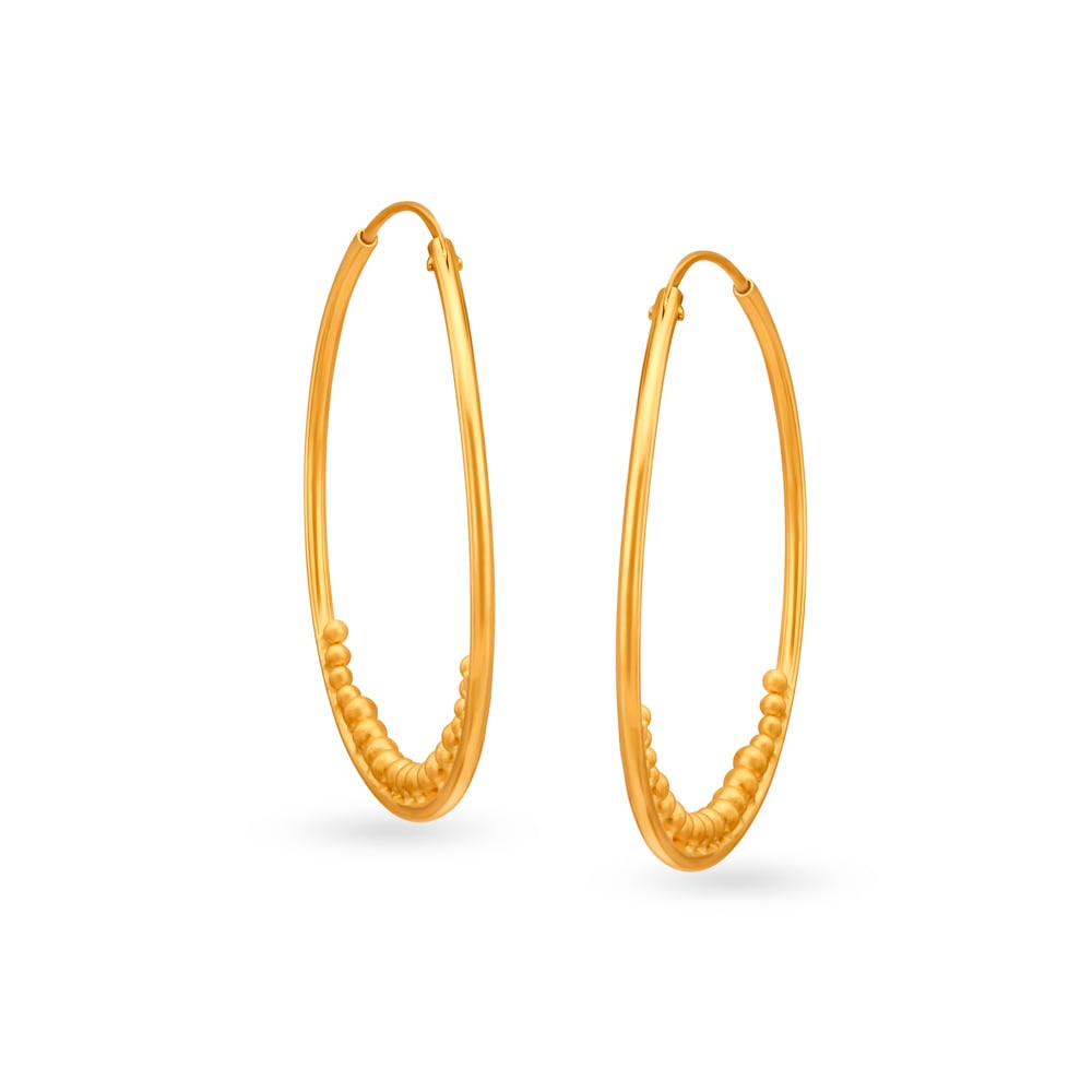 Saint Valentine Mini Baguette Gold Hoop Earrings | David Jones