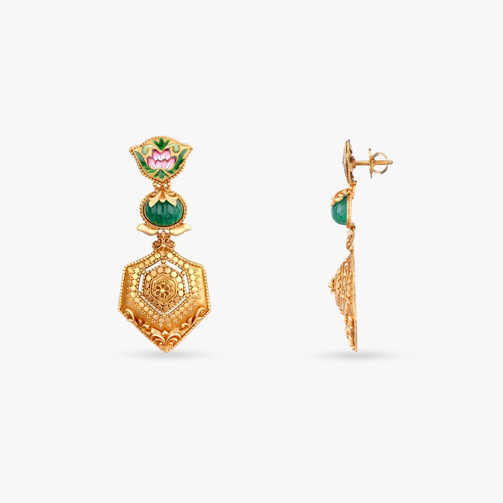 Ornate Blossom Gold Necklace Set,,hi-res image number null