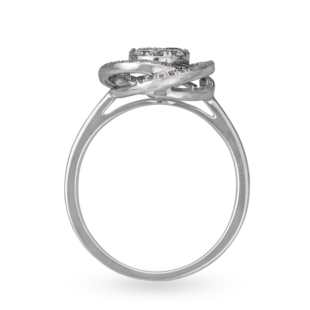 Transcendent 18 Karat White Gold And Diamond Finger Ring,,hi-res image number null