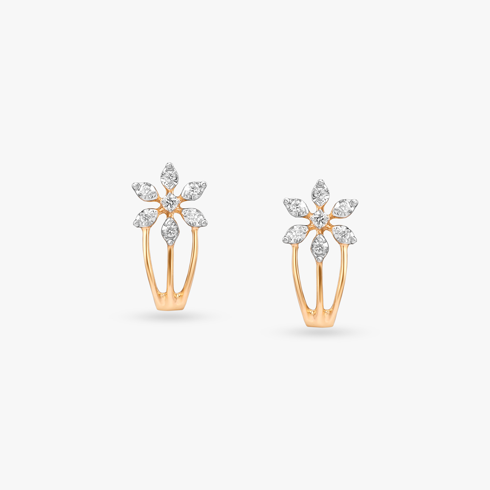 Bloom Arc Diamond Hoop Earrings,,hi-res image number null