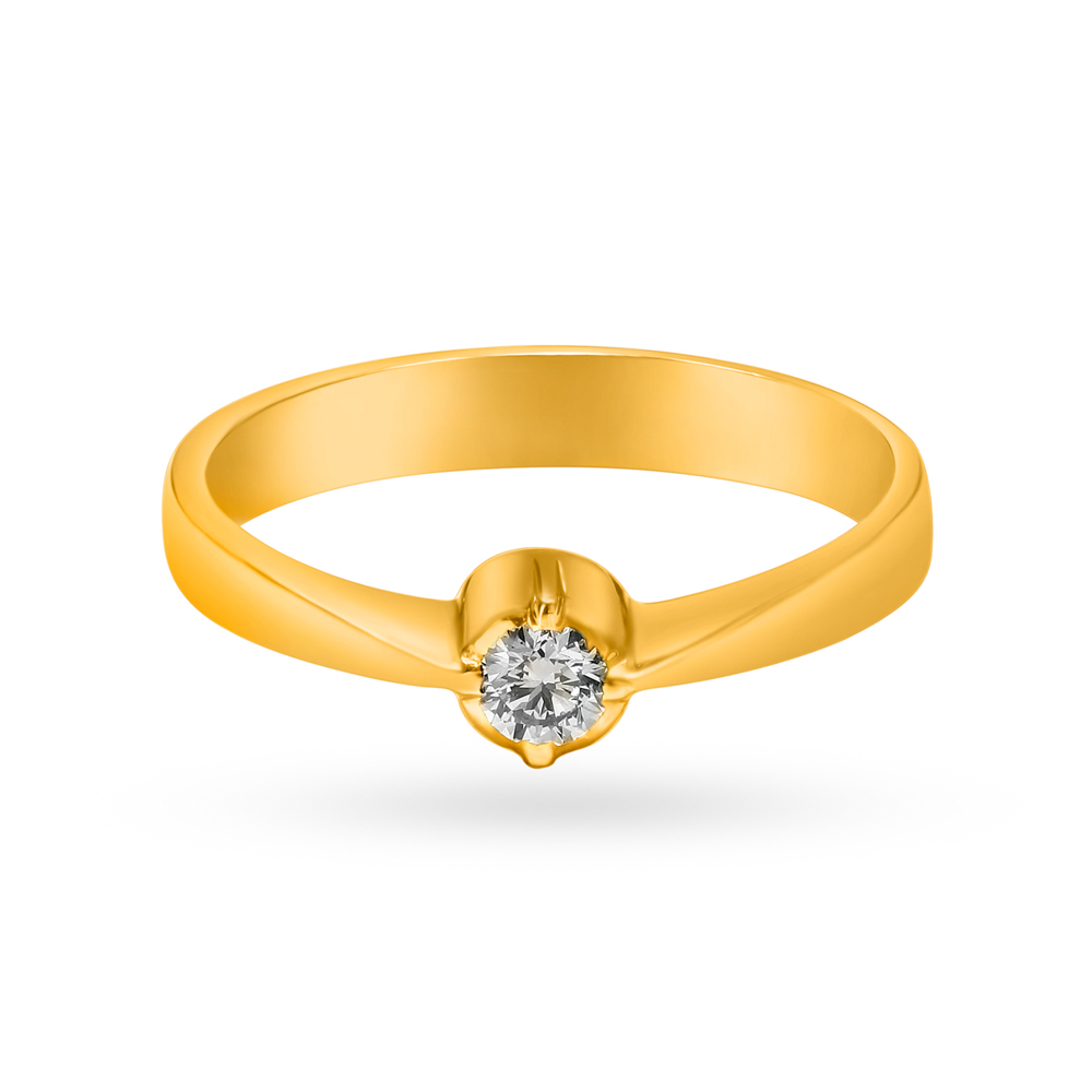 Ageless 22 Karat Yellow Gold and Diamond Finger Ring,,hi-res image number null