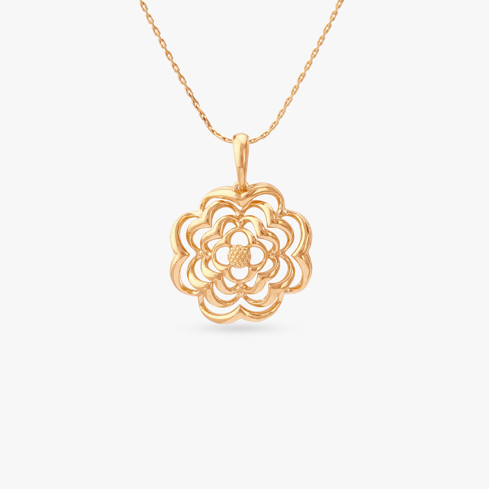 

Eternal Bloom Gold Pendant and Earrings Set