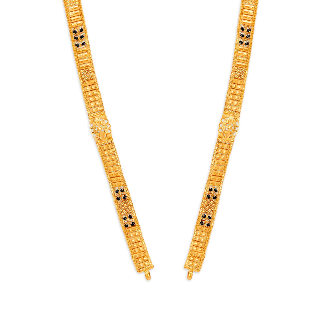 Beautiful 22 Karat Yellow Gold Beaded Block Mangalsutra,,hi-res image number null