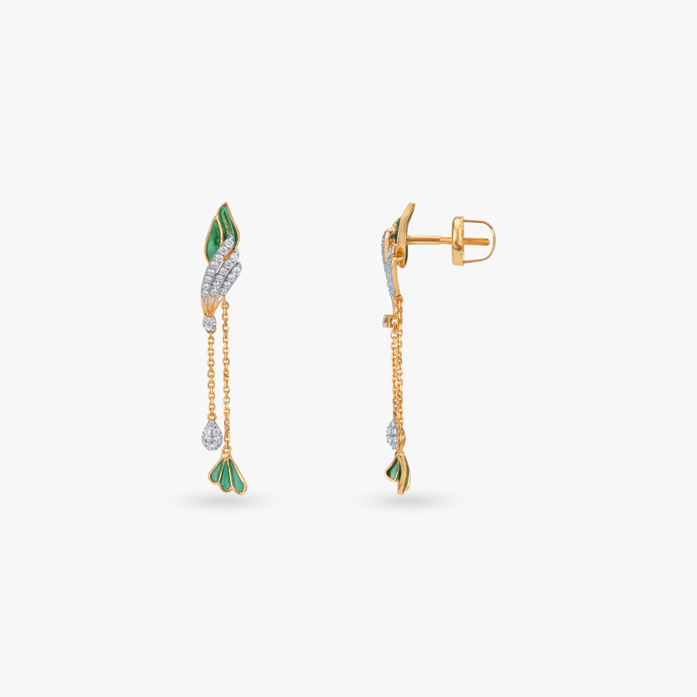 Aerial Bloom Diamond Drop Earrings,,hi-res image number null