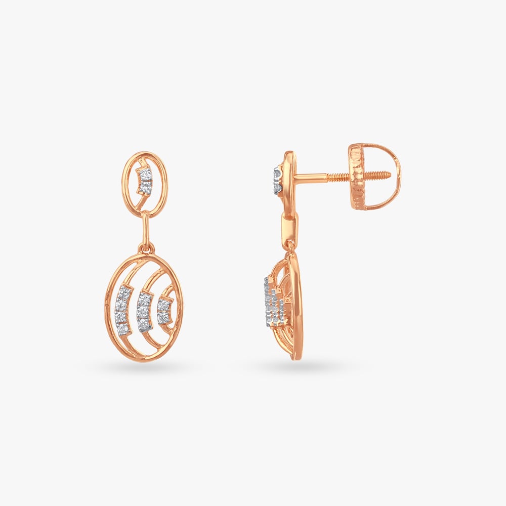 Wave Orbit Diamond Drop Earrings,,hi-res image number null