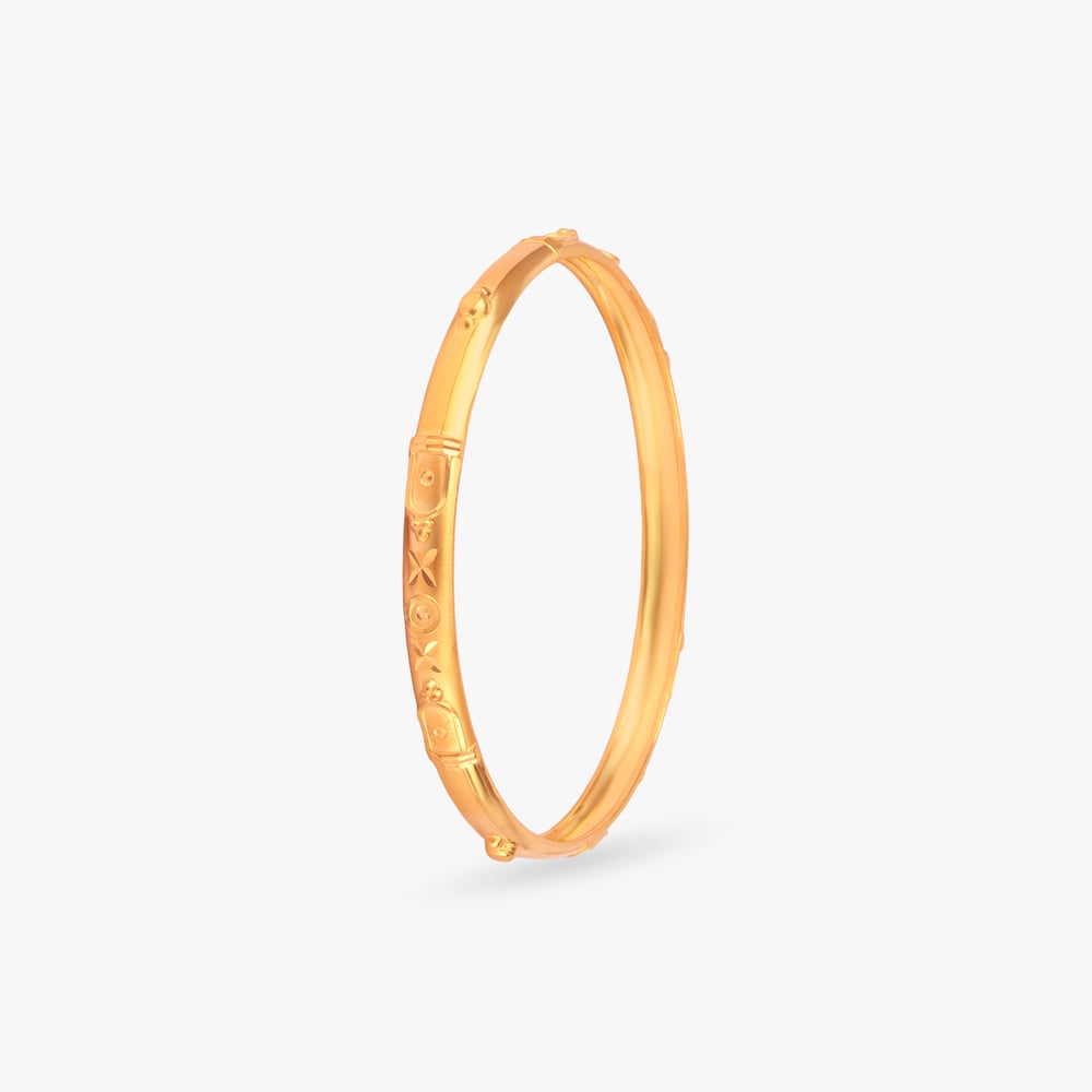 Floral Rhythm Gold Bangle,,hi-res image number null