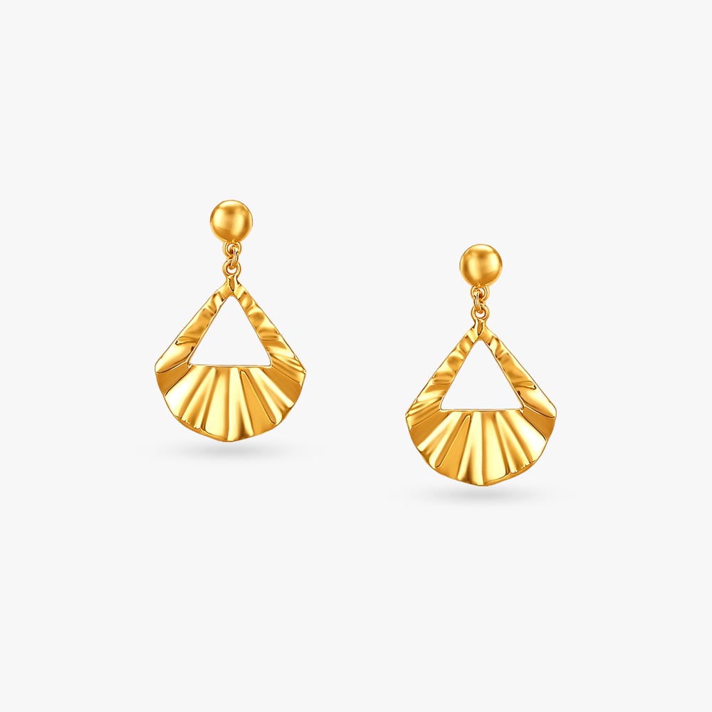 

Fan Arc Gold Drop Earrings