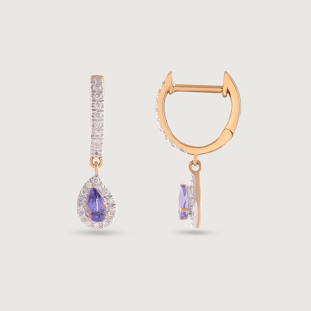 Vibrant Glam Gold & Diamond Hoop Earrings,,hi-res image number null