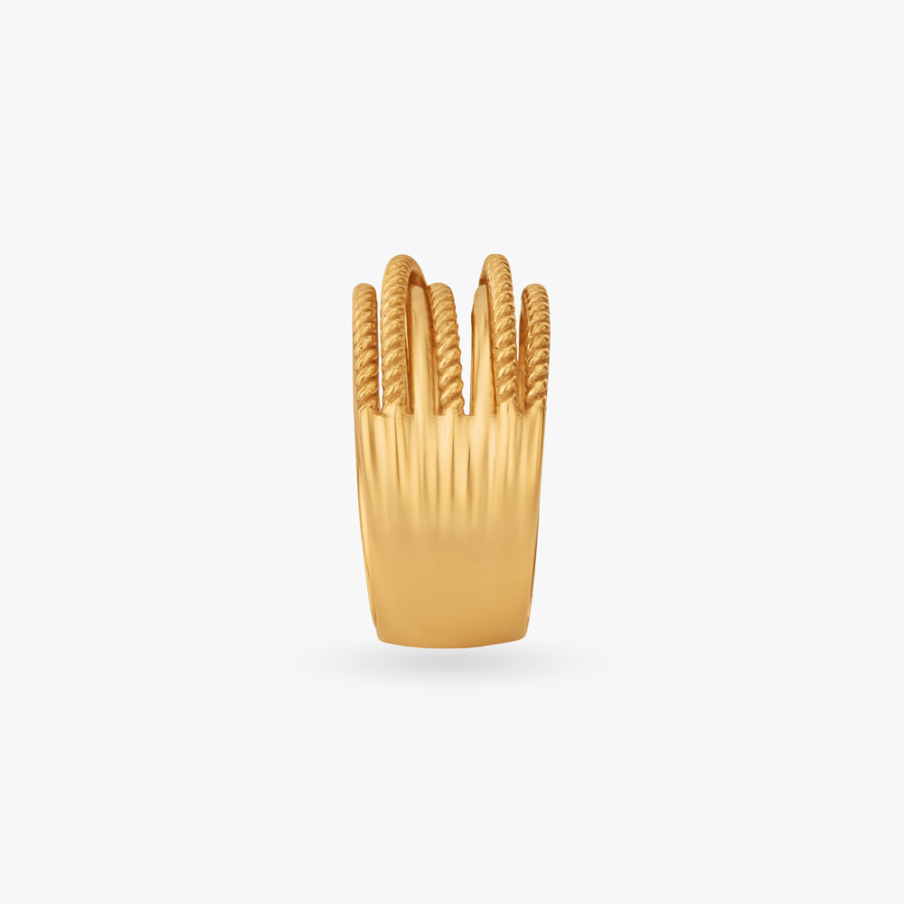 Rope Crest Gold Ring,,hi-res image number null