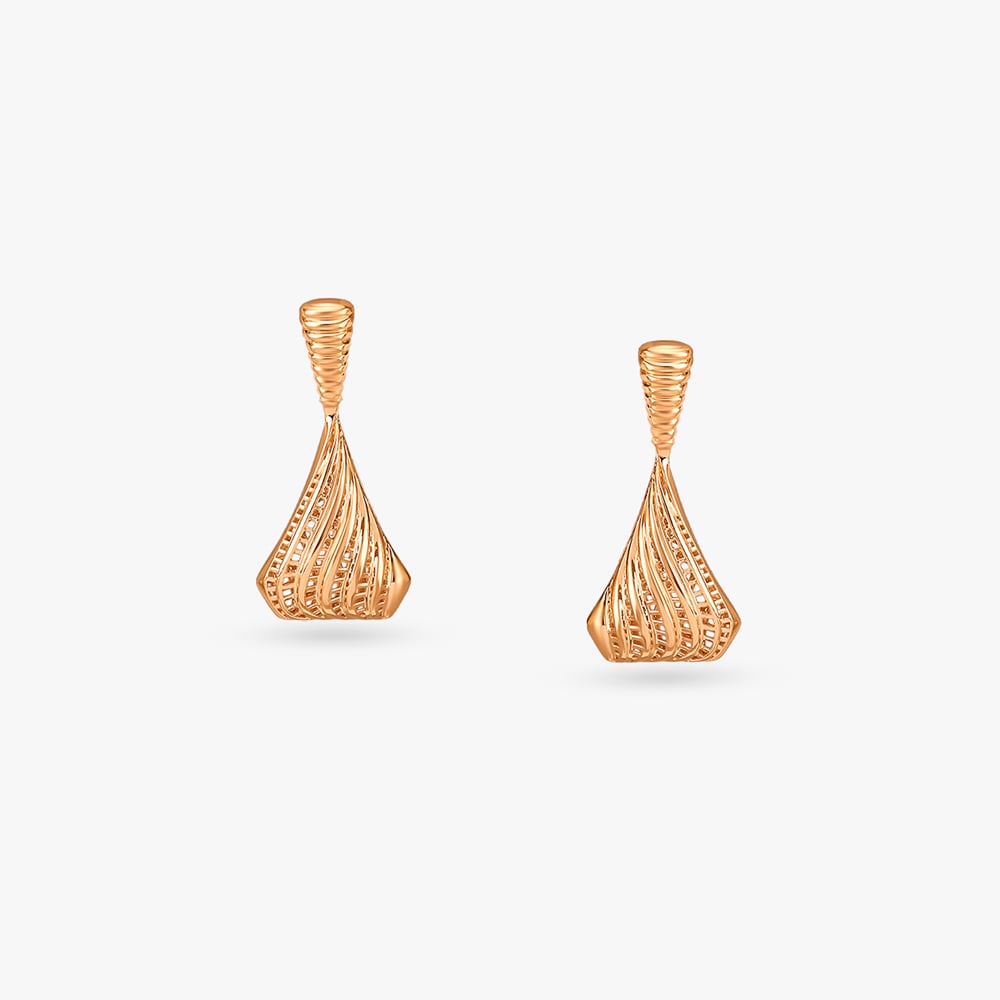 

Spiral Flow Gold Drop Earrings