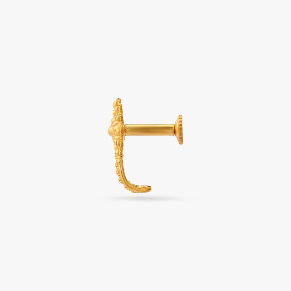 Sunlit Filigree Gold Nose Pin,,hi-res image number null