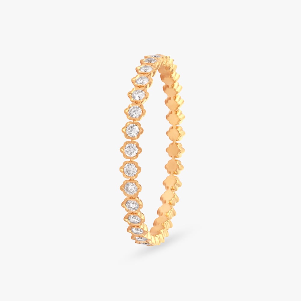 Petal Parade Solitaire Diamond Bangle,,hi-res image number null