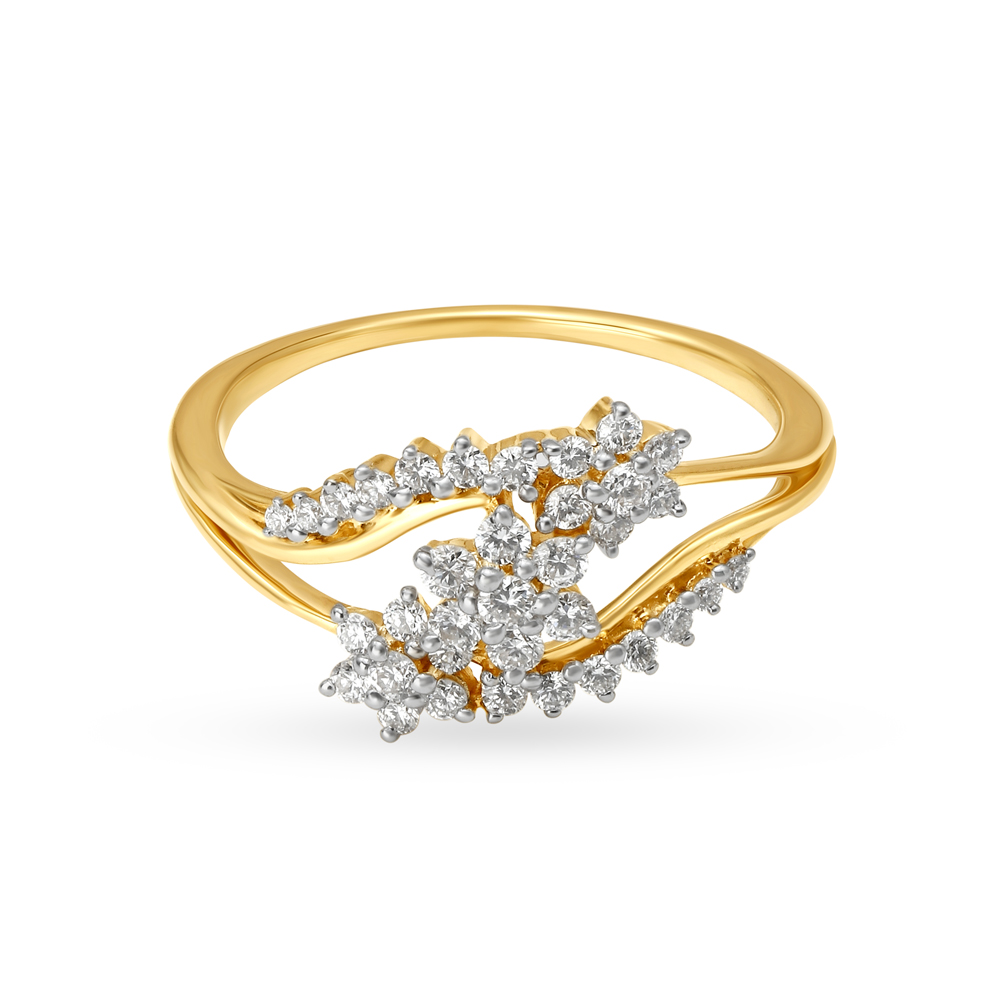 Majestic Floral Gold and Diamond Finger Ring,,hi-res image number null