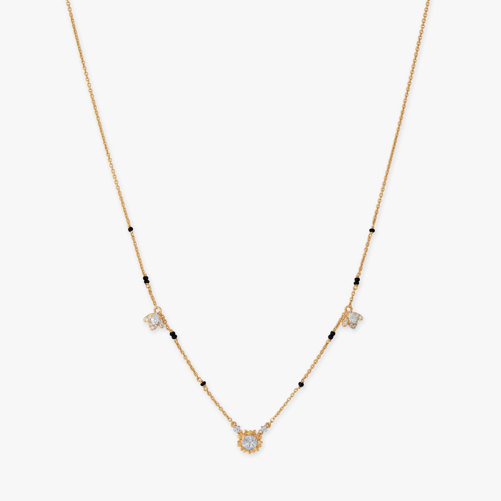 Floral Spark Diamond Mangalsutra,,hi-res image number null