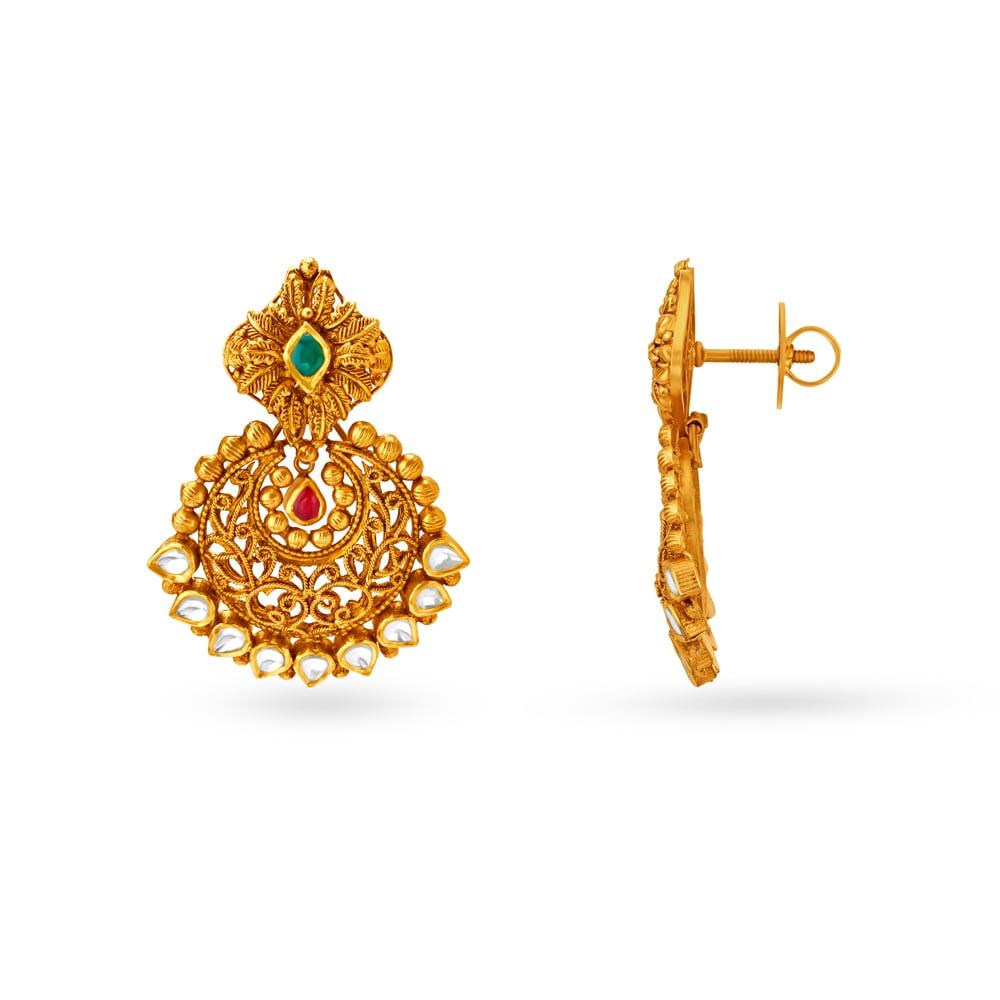 Majestic Chand Bali Gold Necklace Set,,hi-res image number null