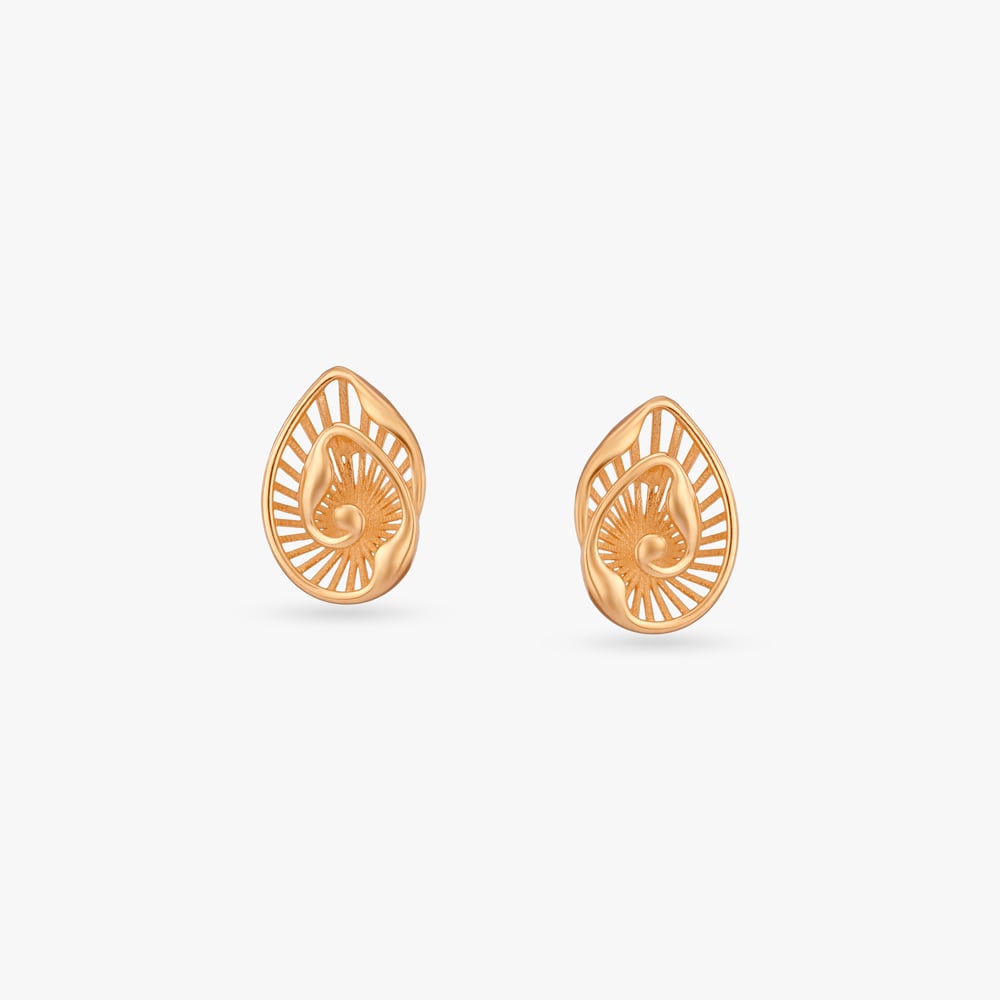 

Whirling Aura Gold Stud Earrings