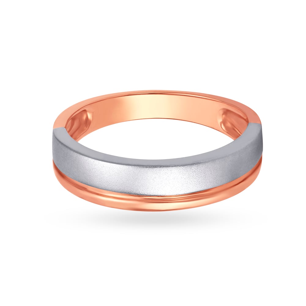 Striking Tiered Platinum and Rose Gold Ring for Men,,hi-res image number null