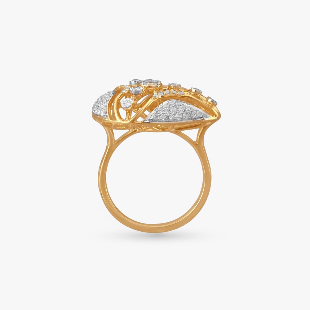 Sculpted Serenity Diamond Finger Ring,,hi-res image number null