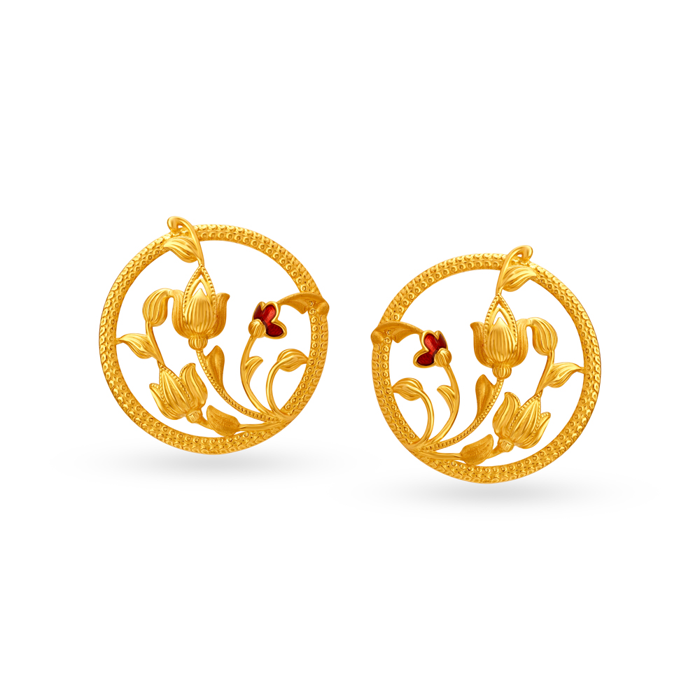 Golden Tulip Stud Earrings