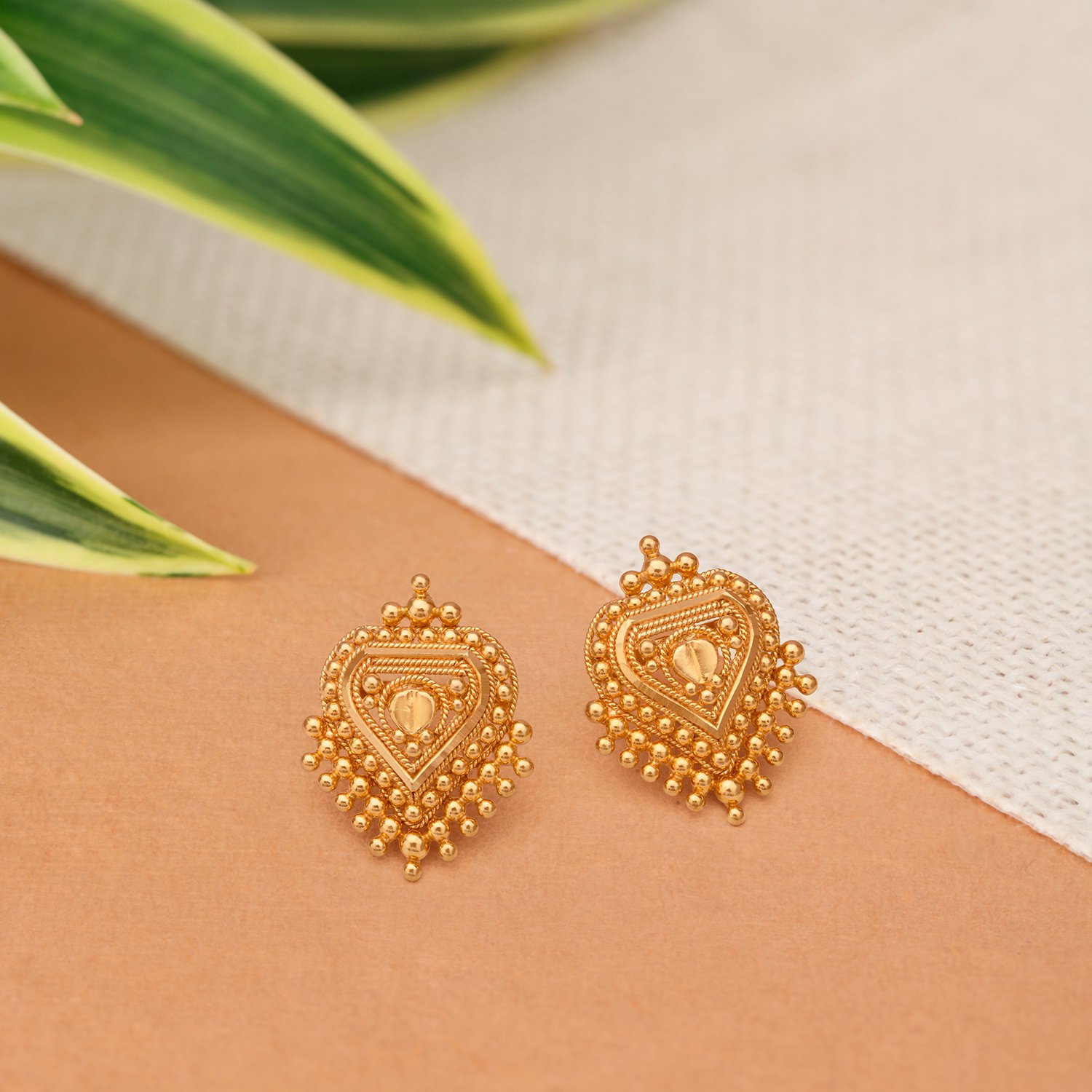 Fancy Antique Traditional Gold Drop Earrings