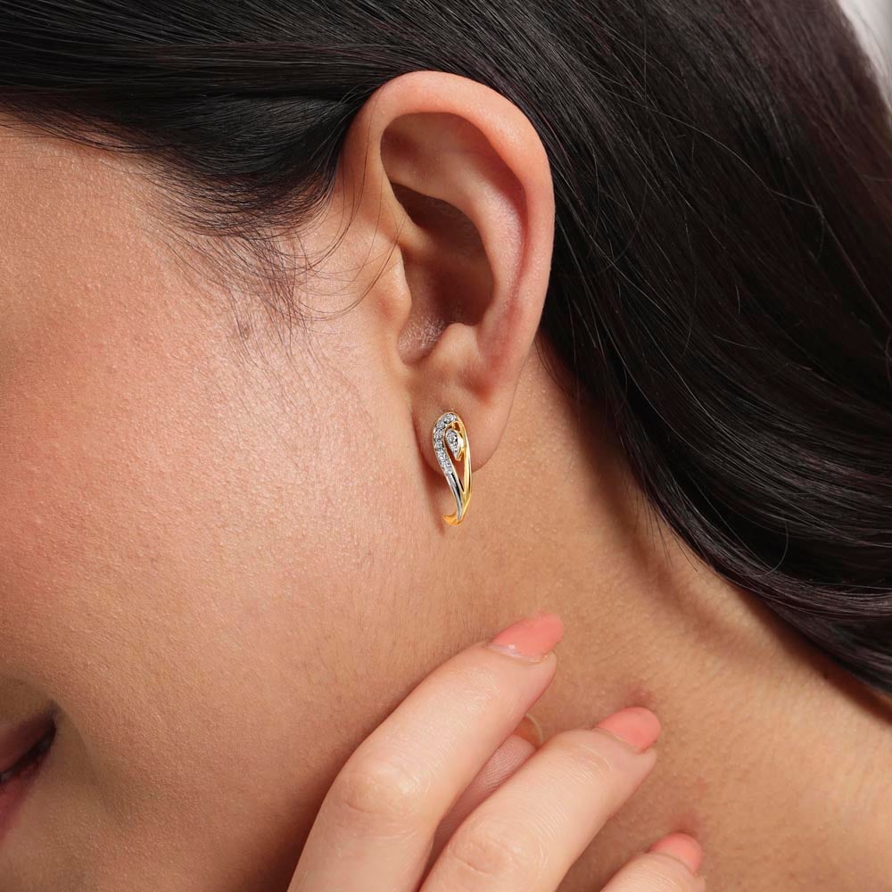 Paisley Twist Diamond Stud Earrings,,hi-res image number null