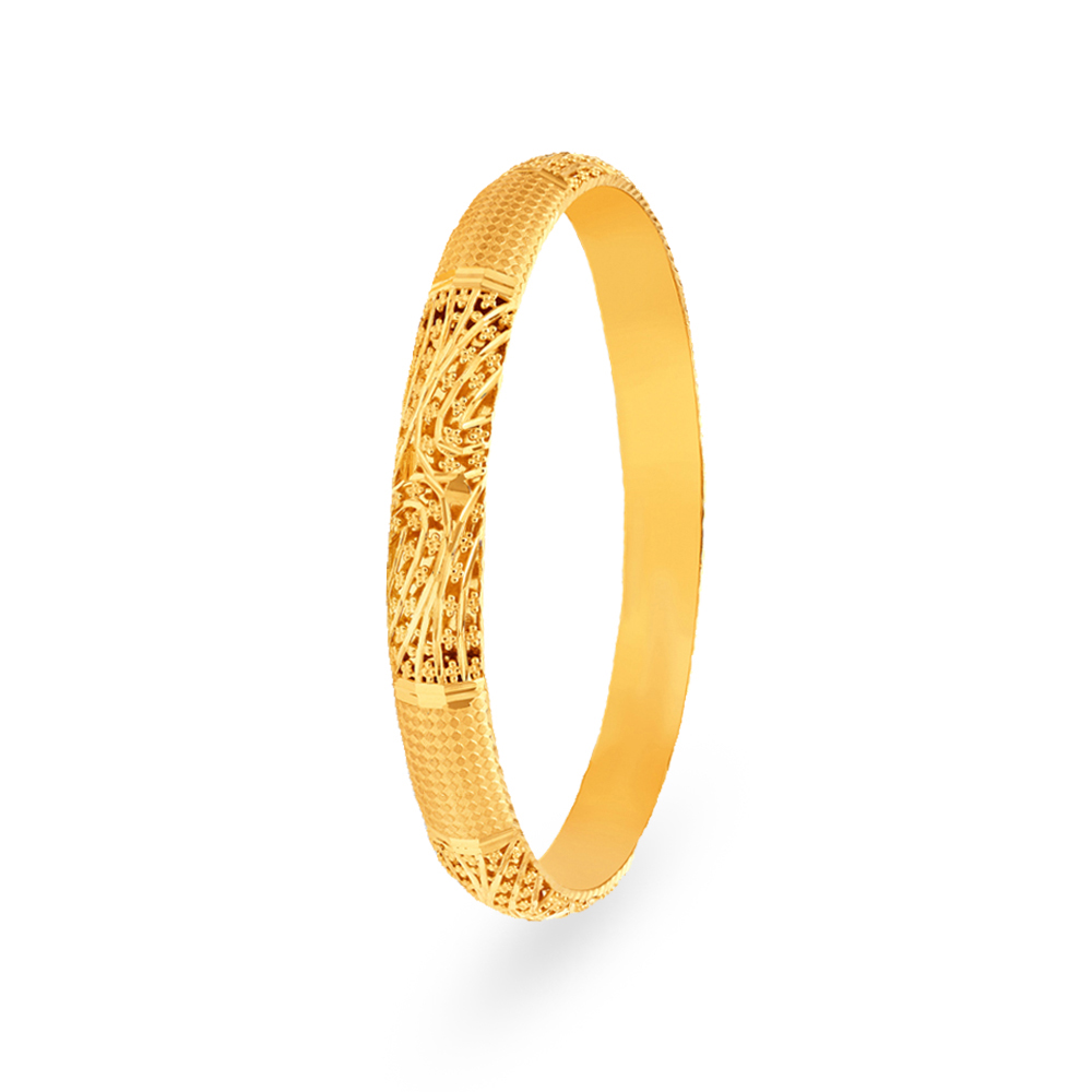 Textured Filigree Gold Bangle,,hi-res image number null