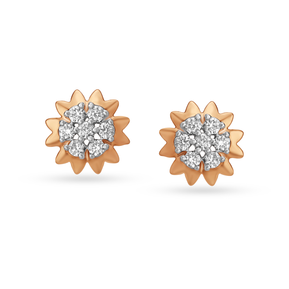 Sparkly Snowflake Stud Earrings for Kids