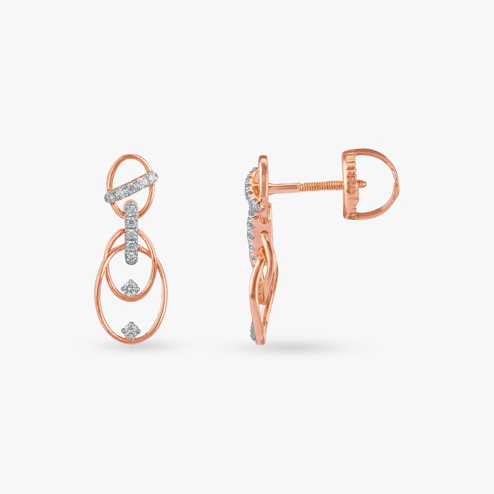 Twisted Radiance Diamond Drop Earrings,,hi-res image number null
