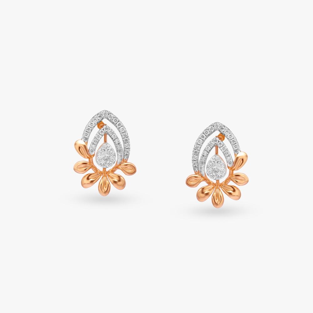 

Petal Droplet Diamond Stud Earrings