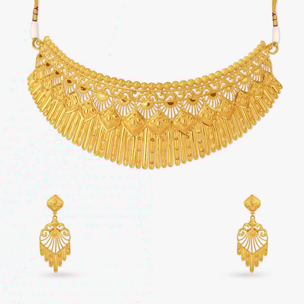 Sunlit Symphony Gold Necklace Set,,hi-res image number null
