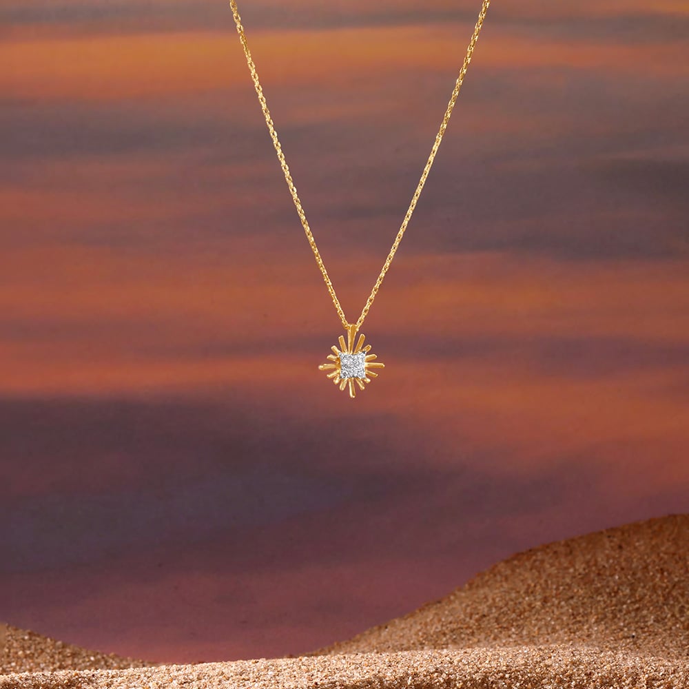 Petite Sunbeam Diamond Necklace,,hi-res image number null