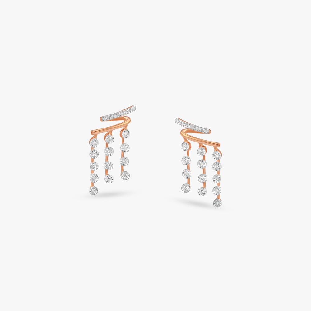 

Linear Cascade Diamond Drop Earrings