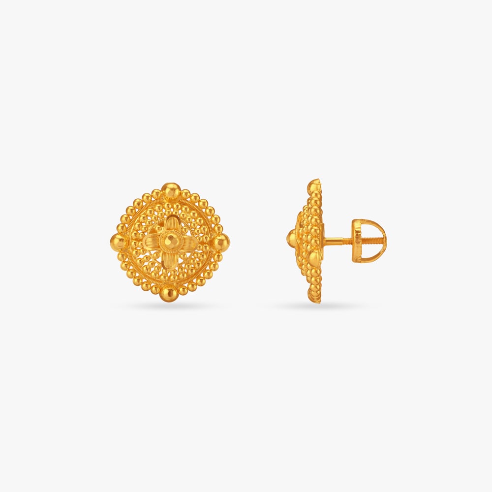 Floral Harmony Gold Pendant and Earrings set,,hi-res image number null