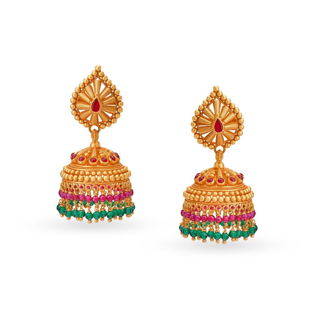 Enchanting Gold Gheroo Haram Necklace Set,,hi-res image number null