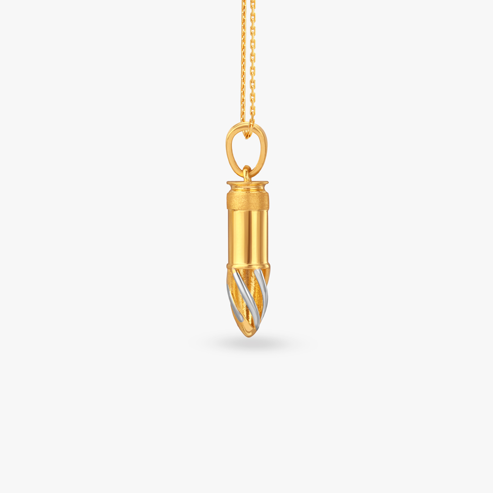 Spiral Bullet Gold Pendant For Men,,hi-res image number null