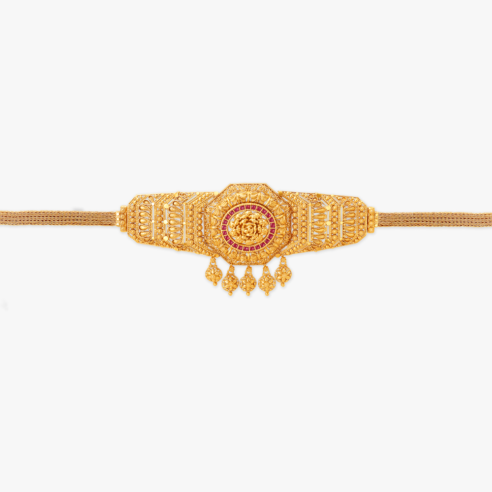Grandeur Floral Gold Choker Set,,hi-res image number null