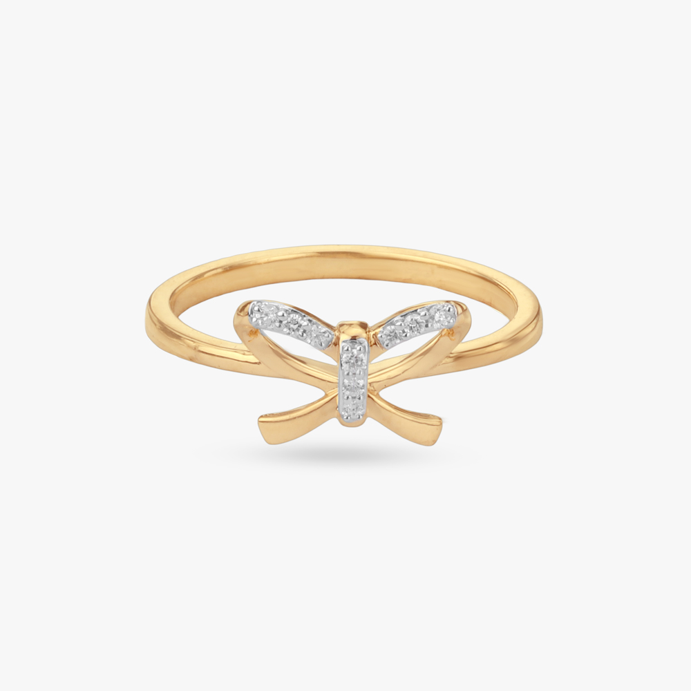 Ribbon Knot Diamond Ring,,hi-res image number null