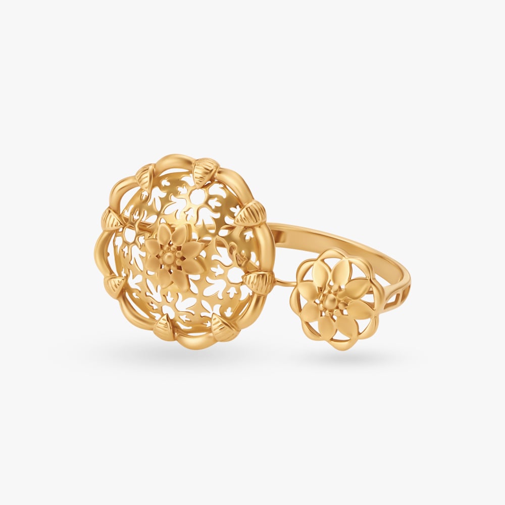 Ornate Floral Jaali Finger Ring,,hi-res image number null