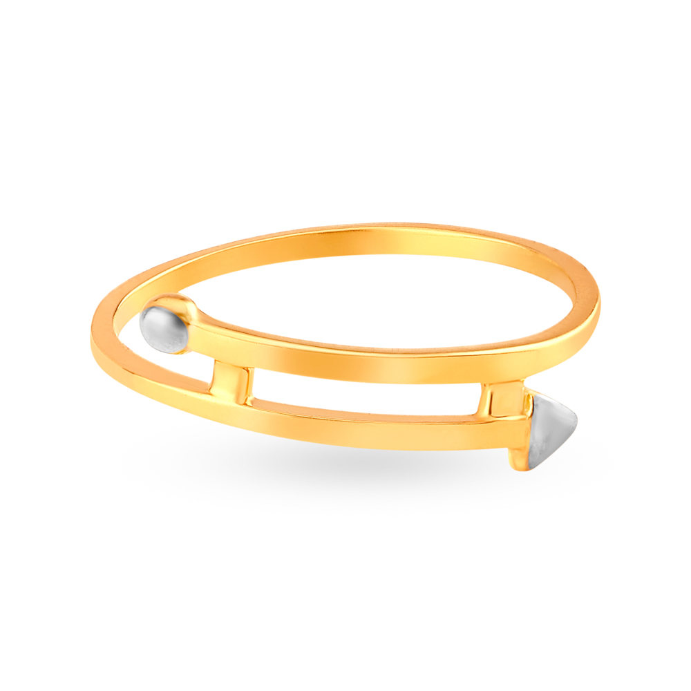 Dual-toned Gold Arrow Finger Ring,,hi-res image number null