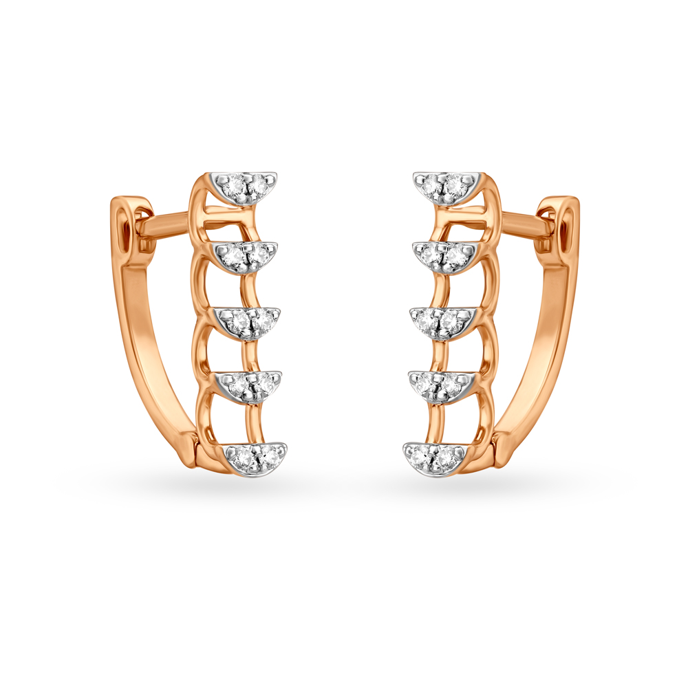 Adorable Dainty Diamond Hoop Earrings,,hi-res image number null