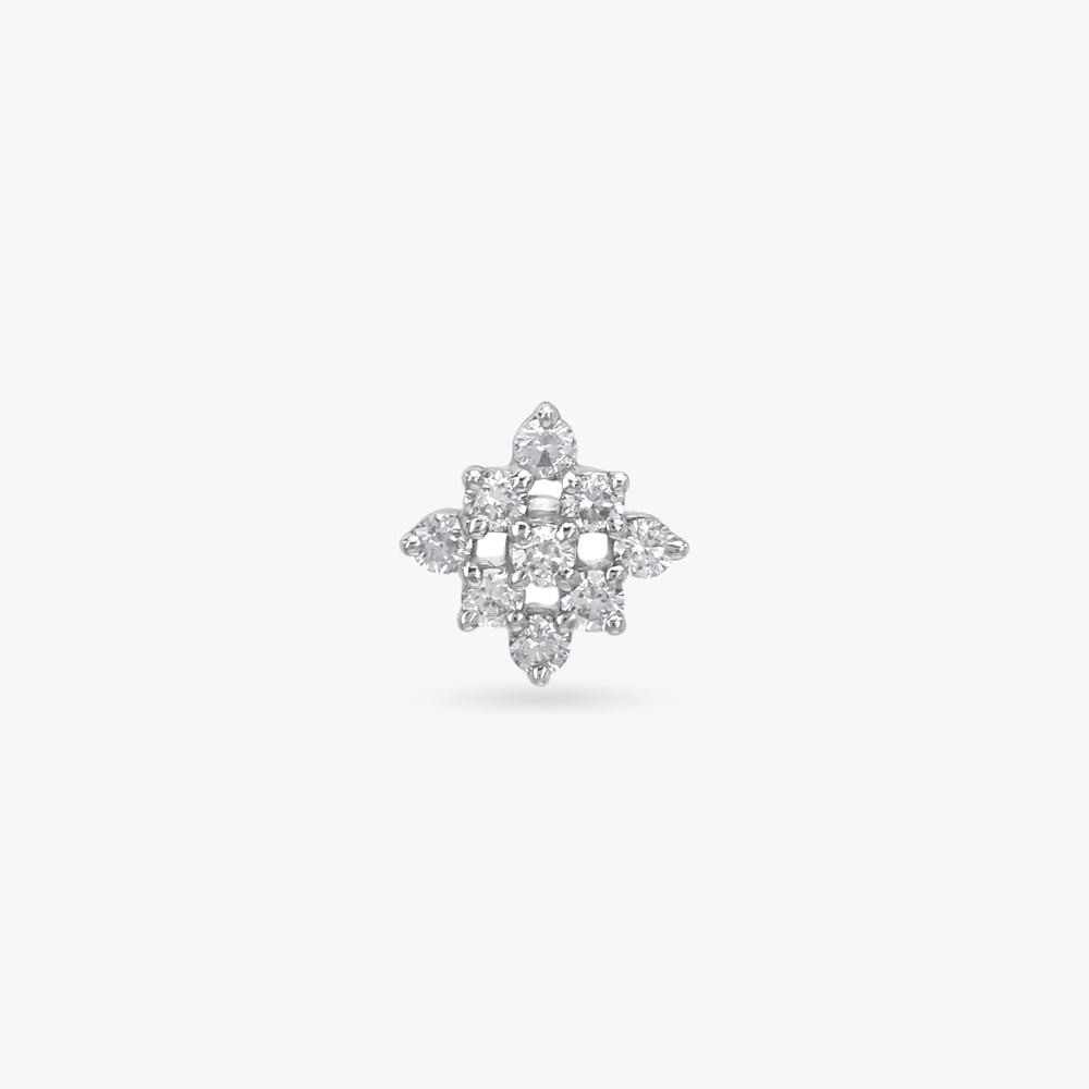 Frosted Blossom Diamond Nose Pin,,hi-res image number null