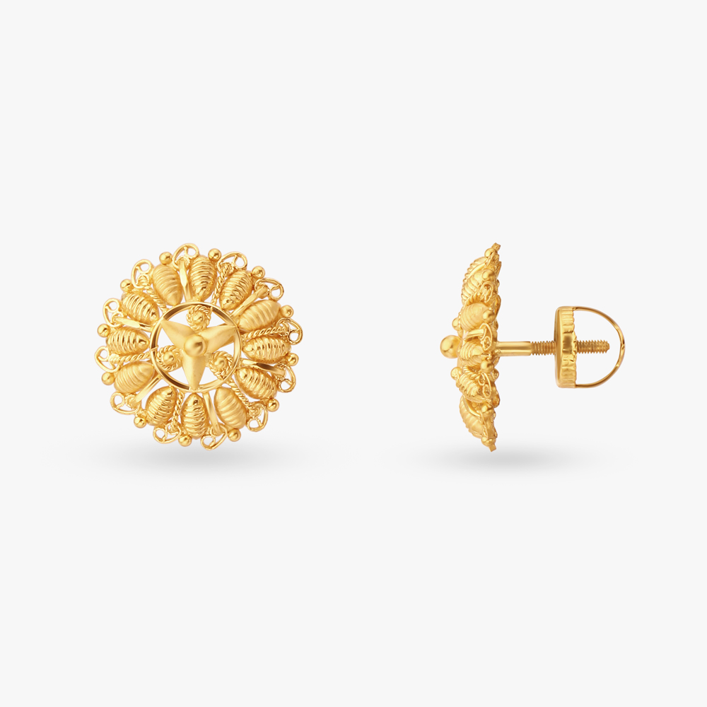 Intricate Filigree Stud Earrings,,hi-res image number null